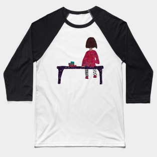 Girl sitting on Bench Baseball T-Shirt